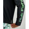 image:imageHUK Mens Pursuit Vented Long Sleeve Hoodie Fishing Shirt with HoodBlack