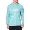 image:imageHUK Mens Pursuit Vented Long Sleeve Hoodie Fishing Shirt with HoodMarine Blue