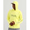 image:imageHUK Mens Pursuit Vented Long Sleeve Hoodie Fishing Shirt with HoodVintage Chartreuse