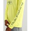 image:imageHUK Mens Pursuit Vented Long Sleeve Hoodie Fishing Shirt with HoodVintage Chartreuse