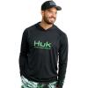 image:imageHUK Mens Pursuit Vented Long Sleeve Hoodie Fishing Shirt with HoodWhite