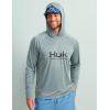 image:imageHUK mens Pursuit Heather Hoodie Sun Protecting Fishing Shirt With HoodNight Owl Heather