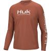 image:imageHUK Mens Pursuit Vented Long Sleeve Fishing Shirt 30 UPFBaked Clay
