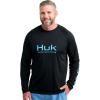 image:imageHUK Mens Pursuit Vented Long Sleeve Fishing Shirt 30 UPFBlack