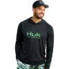 image:imageHUK Mens Pursuit Vented Long Sleeve Hoodie Fishing Shirt with HoodBlack 20