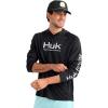 image:imageHUK Mens Pursuit Vented Long Sleeve Hoodie Fishing Shirt with HoodBlack 30