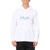 image:imageHUK Mens Pursuit Vented Long Sleeve Hoodie Fishing Shirt with HoodWhite 20