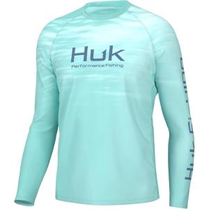 image:imageHUK Mens Icon X Camo Long Sleeve Performance Fishing ShirtQuiet Waters  Eggshell Blue
