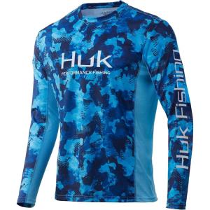 image:imageHUK Mens Icon X Camo Long Sleeve Performance Fishing ShirtSan Sal  Refraction