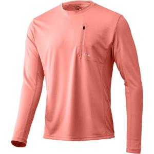 image:imageHUK Mens Icon X Pocket Shirt  LongSleeve Performance ShirtFusion Coral