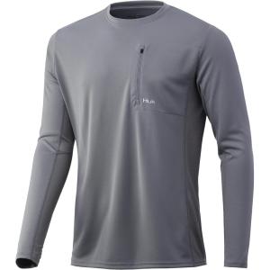 image:imageHUK Mens Icon X Pocket Shirt  LongSleeve Performance ShirtSharkskin