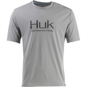 image:imageHUK Mens Icon X Short Sleeve Fishing Shirt with Sun ProtectionGrey