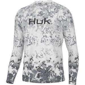 image:imageHUK Mens Pursuit Vented Long Sleeve Fishing Shirt 30 UPFFin America Fade  Harbor Mist