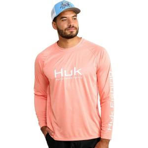 image:imageHUK Mens Pursuit Vented Long Sleeve Fishing Shirt 30 UPFFresh Salmon Heather