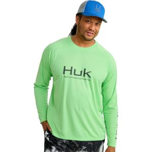 image:imageHUK Mens Pursuit Vented Long Sleeve Fishing Shirt 30 UPFSummer Green Heather