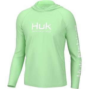 image:imageHUK Mens Pursuit Vented Long Sleeve Hoodie Fishing Shirt with HoodPatina