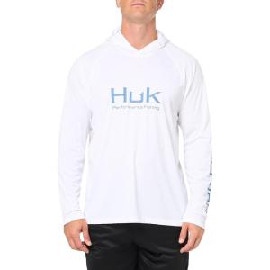 image:imageHUK Mens Pursuit Vented Long Sleeve Hoodie Fishing Shirt with HoodWhite 20