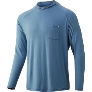 image:imageHUK mens Waypoint Hoodie  Performance Longsleeve Shirt 50 UpfSilver Blue