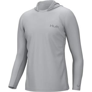 image:imageHuk Mens Icon X Hoodie  LongSleeve Performance Shirt with UPF 30 Sun ProtectionHarbor Mist