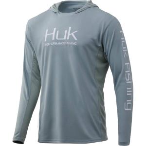 image:imageHuk Mens Icon X Hoodie  LongSleeve Performance Shirt with UPF 30 Sun ProtectionJadeite