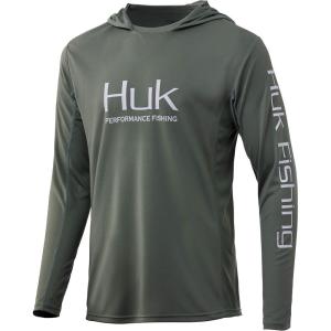 image:imageHuk Mens Icon X Hoodie  LongSleeve Performance Shirt with UPF 30 Sun ProtectionSea Spray