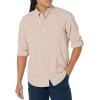 image:imageHUK Mens Tide Point Pattern Long Sleeve Shirt Fishing Button DownMini Check  Baked Clay