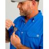 image:imageHUK Mens Tide Point Pattern Short Sleeve Shirt Fishing Button DownOcean Blue