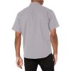 image:imageHUK Mens Tide Point Pattern Short Sleeve Shirt Fishing Button DownOvercast Grey