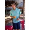 image:imageHUK Mens Tide Point Pattern Short Sleeve Shirt Fishing Button DownSargasso Sea