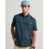 image:imageHUK Mens Tide Point Pattern Short Sleeve Shirt Fishing Button DownSea Storm