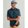 image:imageHUK Mens Tide Point Pattern Short Sleeve Shirt Fishing Button DownSea Storm