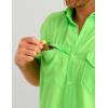 image:imageHUK Mens Tide Point Pattern Short Sleeve Shirt Fishing Button DownSummer Green