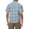 image:imageHUK UnisexAdult Tide Point Short Sleeve Shirt  Performance Button DownSilver Blue Fish Plaid
