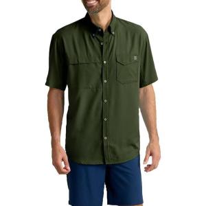 image:imageHUK Mens Tide Point Pattern Short Sleeve Shirt Fishing Button DownCypress Landing