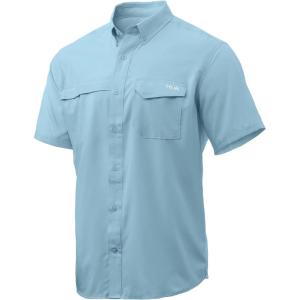image:imageHUK Mens Tide Point Pattern Short Sleeve Shirt Fishing Button DownIce Blue