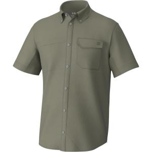 image:imageHUK Mens Tide Point Pattern Short Sleeve Shirt Fishing Button DownMoss