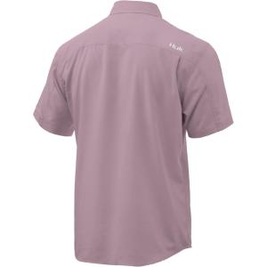 image:imageHUK Mens Tide Point Pattern Short Sleeve Shirt Fishing Button DownSea Fog