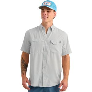 image:imageHUK Mens Tide Point Pattern Short Sleeve Shirt Fishing Button DownSeagull
