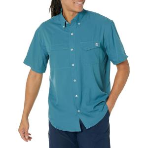 image:imageHUK Mens Tide Point Pattern Short Sleeve Shirt Fishing Button DownTapestry
