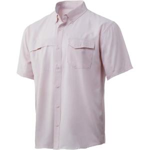 image:imageHUK UnisexAdult Tide Point Short Sleeve Shirt  Performance Button DownBarely Pink