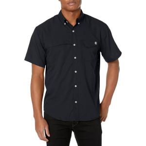 image:imageHUK UnisexAdult Tide Point Short Sleeve Shirt  Performance Button DownBlack