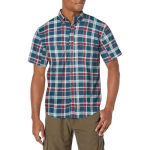 image:imageHUK UnisexAdult Tide Point Short Sleeve Shirt  Performance Button DownSargasso Sea Fish Plaid