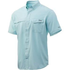 image:imageHUK UnisexAdult Tide Point Short Sleeve Shirt  Performance Button DownSeafoam