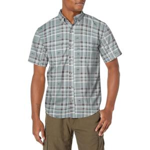 image:imageHUK UnisexAdult Tide Point Short Sleeve Shirt  Performance Button DownSharkskin Fish Plaid