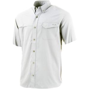 image:imageHUK UnisexAdult Tide Point Short Sleeve Shirt  Performance Button DownWhite