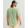 image:imageHUK  Mens Tide Point Pattern Short Sleeve Shirt Fishing Button DownFog Green
