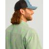 image:imageHUK  Mens Tide Point Pattern Short Sleeve Shirt Fishing Button DownFog Green
