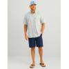 image:imageHUK  Mens Tide Point Pattern Short Sleeve Shirt Fishing Button DownHarbor Mist
