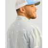 image:imageHUK  Mens Tide Point Pattern Short Sleeve Shirt Fishing Button DownHarbor Mist