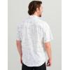 image:imageHUK  Mens Tide Point Pattern Short Sleeve Shirt Fishing Button DownKc  White 20